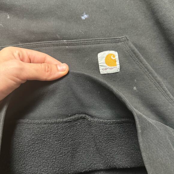 Carhartt Workwear Black White Graphic Hoodie Y2K Sweatshirt - Picture 5 of 6